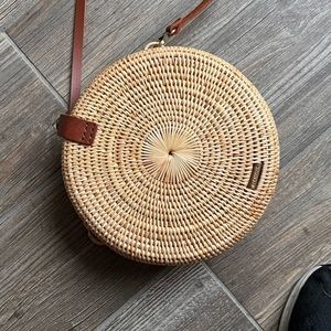 Round Rattan Crossbody